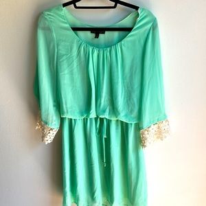 Mint Green Split Sleeve Dress